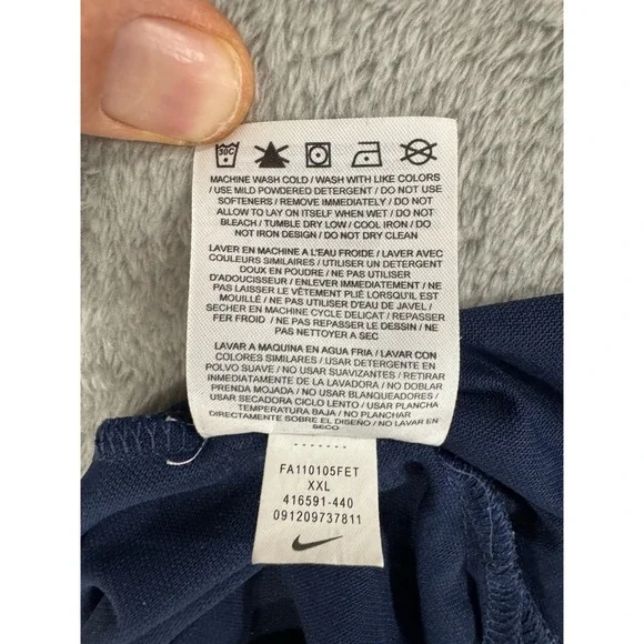 Nike Golf Polo Mens XXL Local Golf Club Embroidered Patch Geometric Dri Fit Blue - Picture 12 of 14